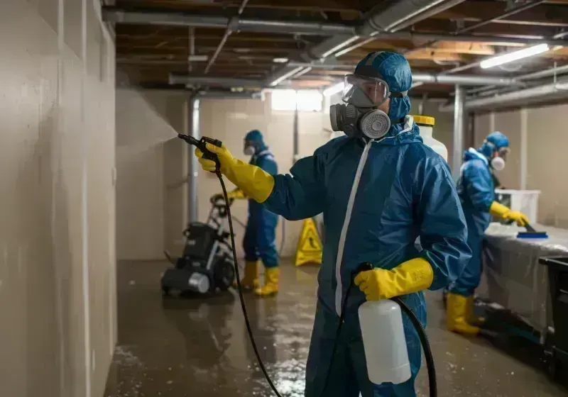 Basement Sanitization and Antimicrobial Treatment process in Streamwood, IL